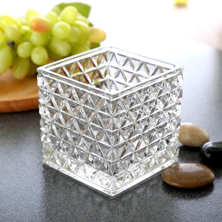 Hand Blown Table Square Vase Glass Centerpieces