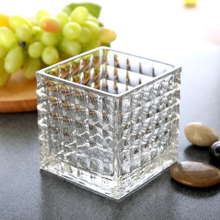 Hand Blown Table Square Vase Glass Centerpieces