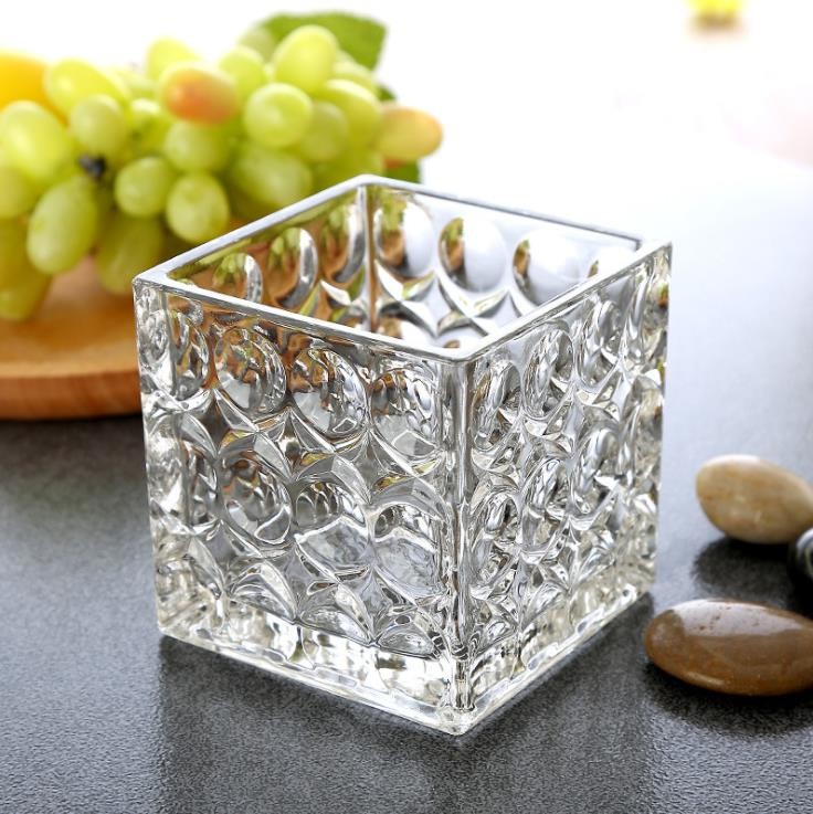 Hand Blown Table Square Vase Glass Centerpieces