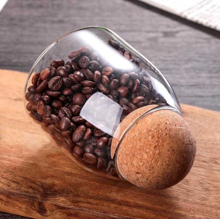 High Borosilicate Glass Canister Glass Storage Jars with Ball Cork Stopper