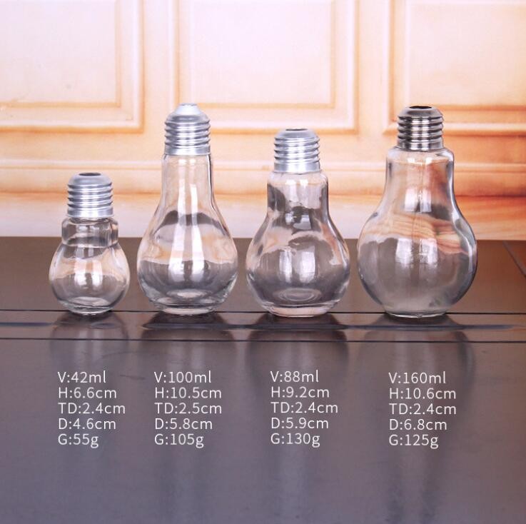 High Quality Bulb Shape Glass Beverage Juice Bottle with Screw Cap