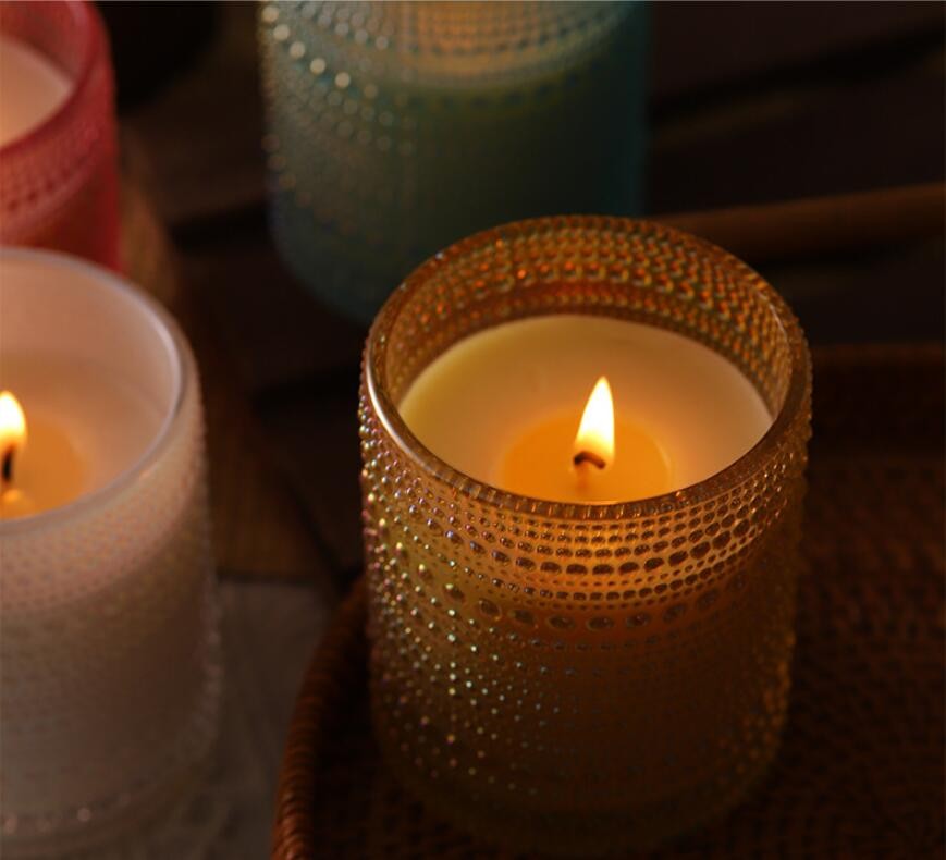 High Quality Color Customized Round Heat Resistant Glass Candle Jars