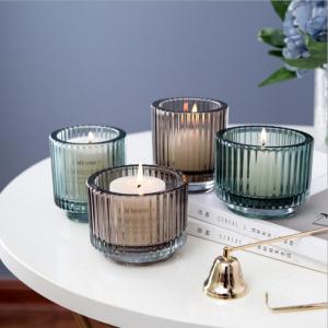 High Quality Colored Empty Elegant Delicate Smooth Glass Candle Jars