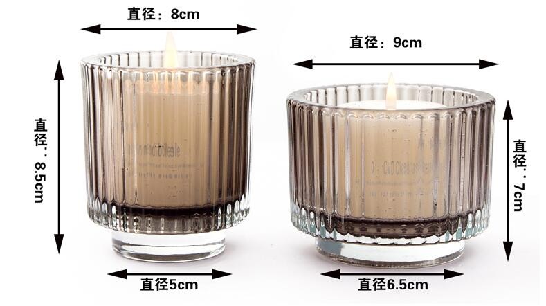 High Quality Colored Empty Elegant Delicate Smooth Glass Candle Jars