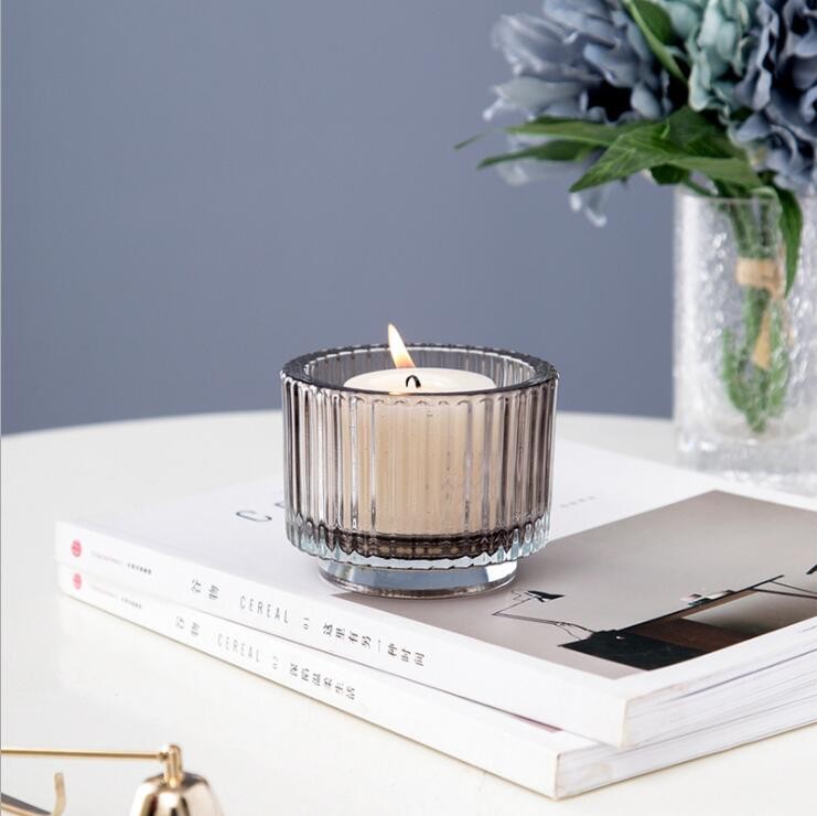 High Quality Colored Empty Elegant Delicate Smooth Glass Candle Jars