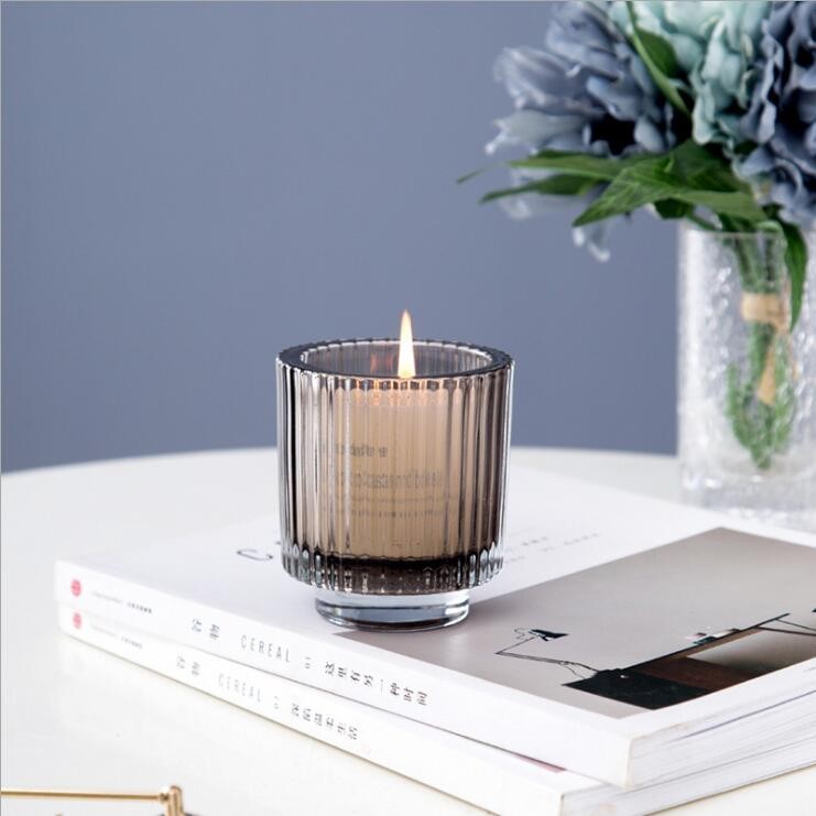 High Quality Colored Empty Elegant Delicate Smooth Glass Candle Jars