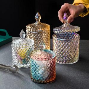 High Quality Crystal Candy Jars for Birthday Christmas Decoration with Lid