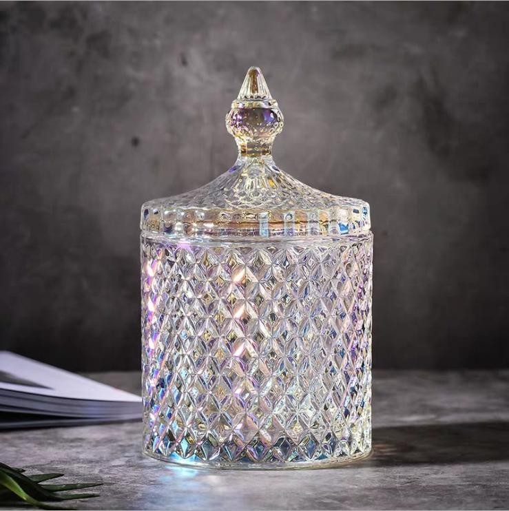 High Quality Crystal Candy Jars for Birthday Christmas Decoration with Lid