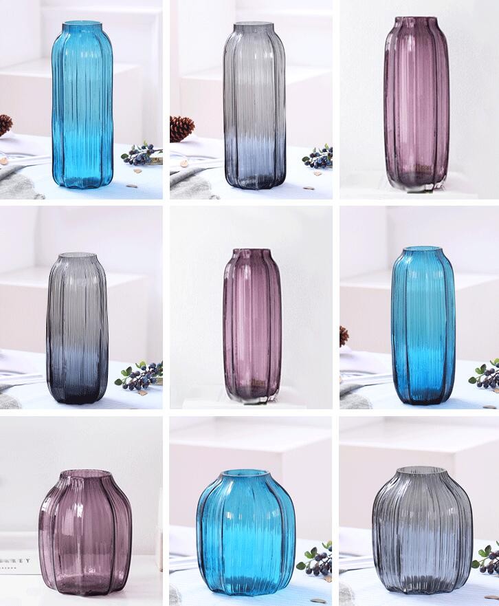 High Quality Europe Tall Clear Flower Glass Vase for Home Decor