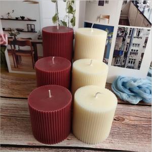 High Quality Home Decorations Stripe Pillar Votive Candles in Bulk