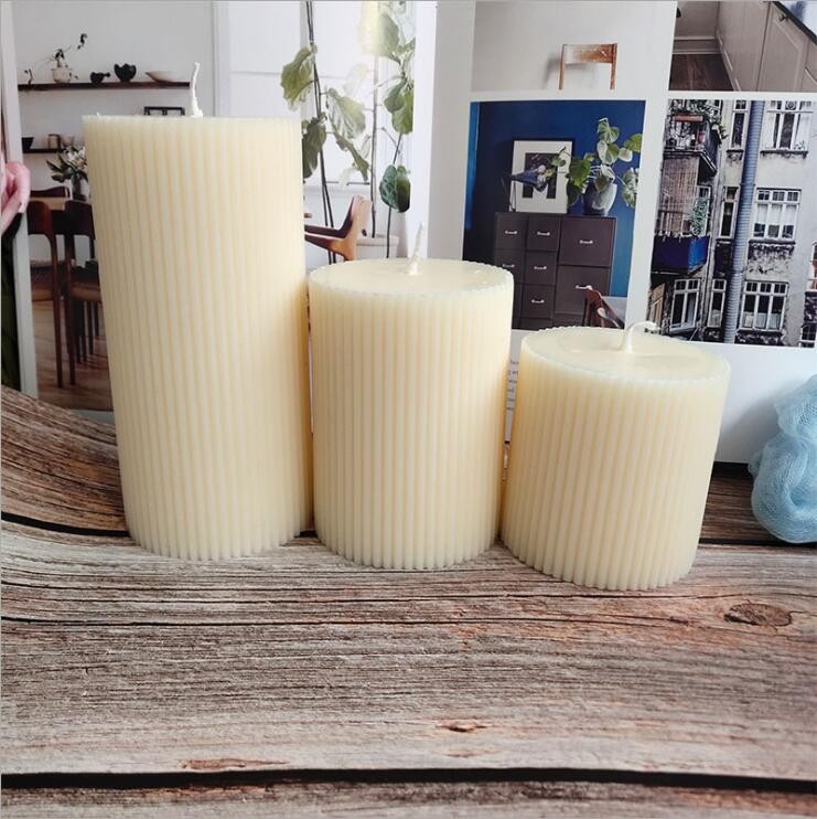 High Quality Home Decorations Stripe Pillar Votive Candles in Bulk