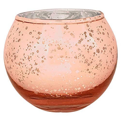 High Quanity Rose Gold Mercury Round Glass Candle Jar for Wedding Deco