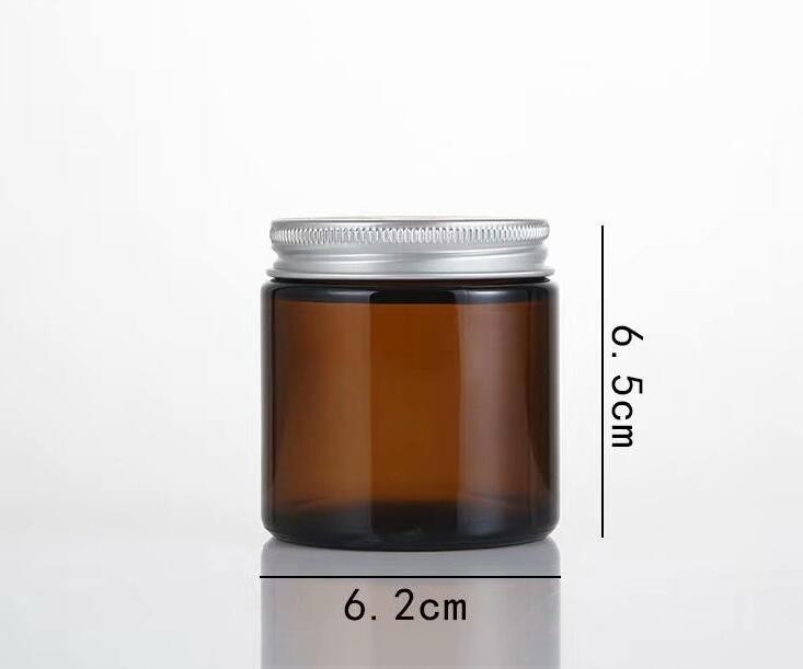 High Quantity Amber Mason Glass Scented Candle Container with Screw Metal Lid