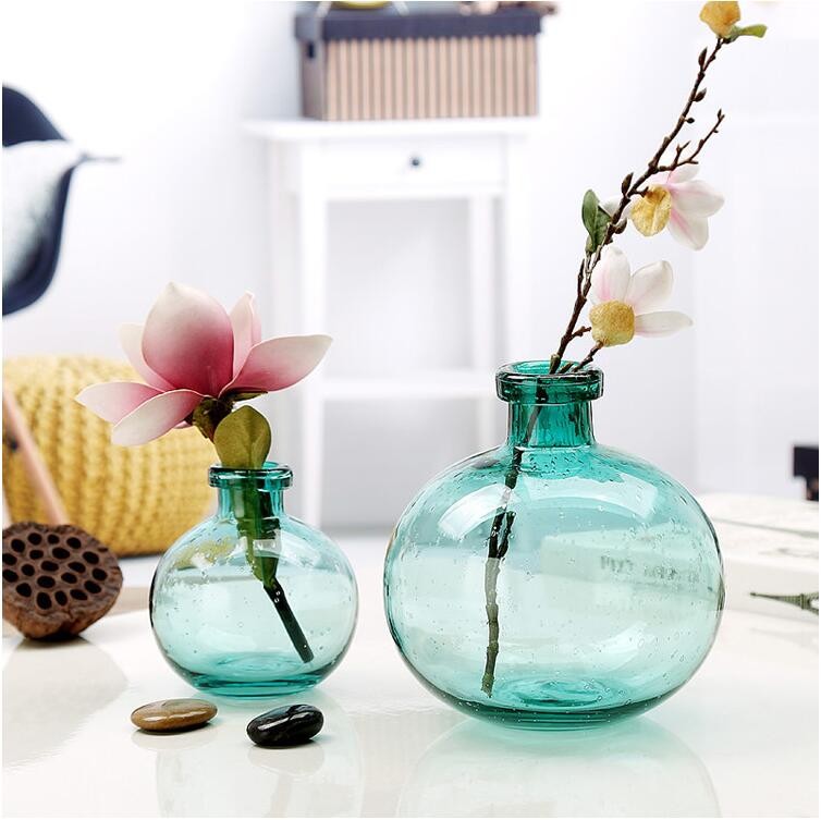 High Quantity Bubble Round Glass Vase for Deco