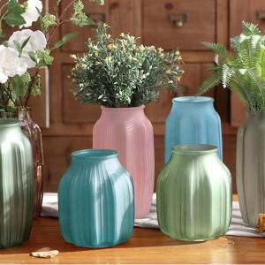 High Quantity Frosted Color Glass Vase for Wedding Centrepieces