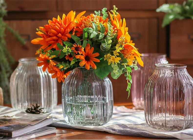 High Quantity Frosted Color Glass Vase for Wedding Centrepieces