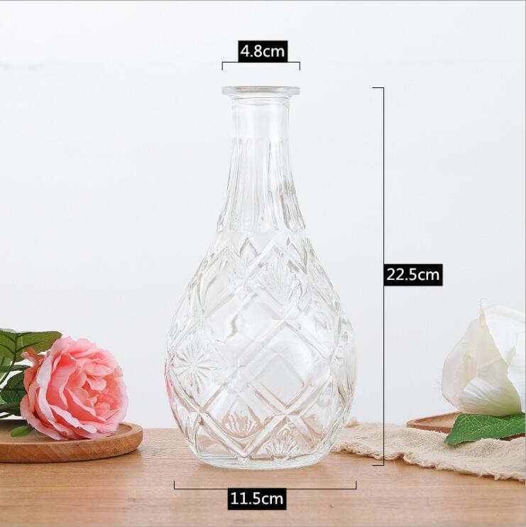 Home Decor Crystal Flower Vase Glass Table Glass Vases for Home Livingroom Decoration