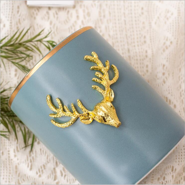 Hot Sell Deer Glass Candle Tealight Scented Candles with Customized Color
