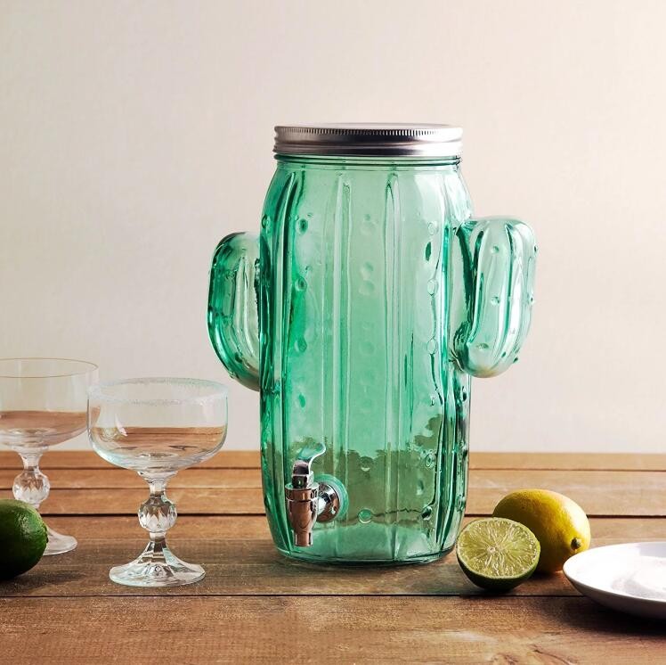 Hotsale Cactus Glass Beverage Dispenser with Tape Wholesale