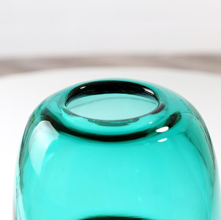 Indoor Decorative Flower Blue Glass Vase for Bulk