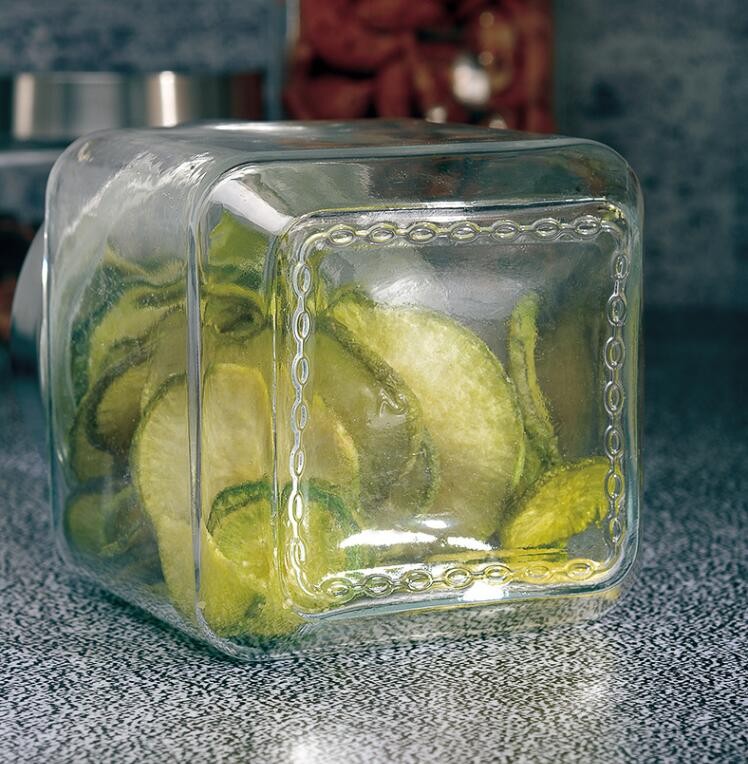 Large Airtight Bulk Square Glass Storage Jar Food Container