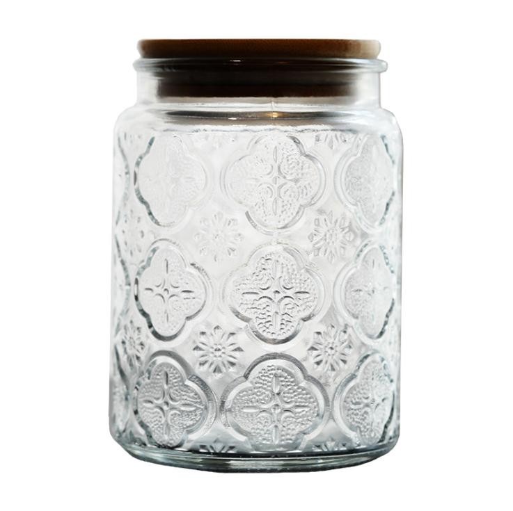 Large Country Style Kitchen Glass Container Storage Jars with Lids