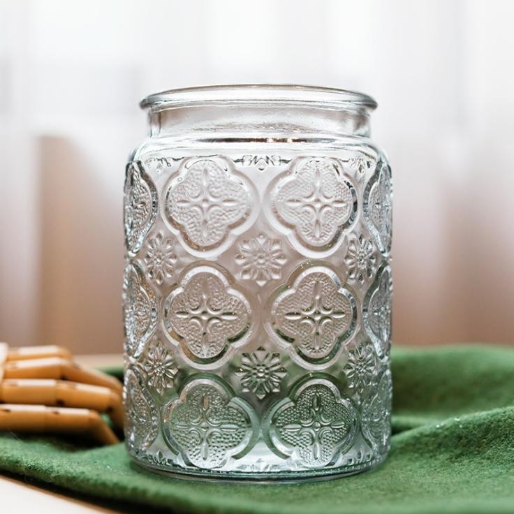 Large Country Style Kitchen Glass Container Storage Jars with Lids