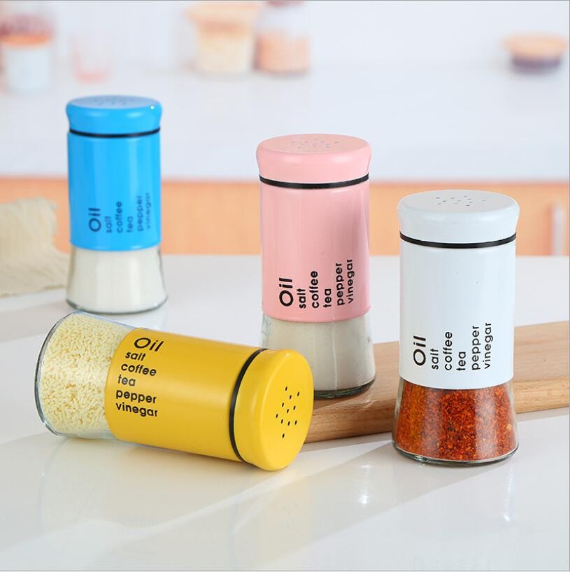Luxury Spice Jar Sugar Salt Storage Container Seasoning Pots with Virous Colors