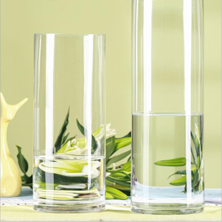 Manufacture Cylinder Glass Vase Customized Size Glass Vase for Flower Plant