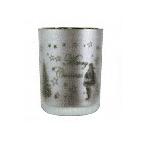 Metallic glass candle holder