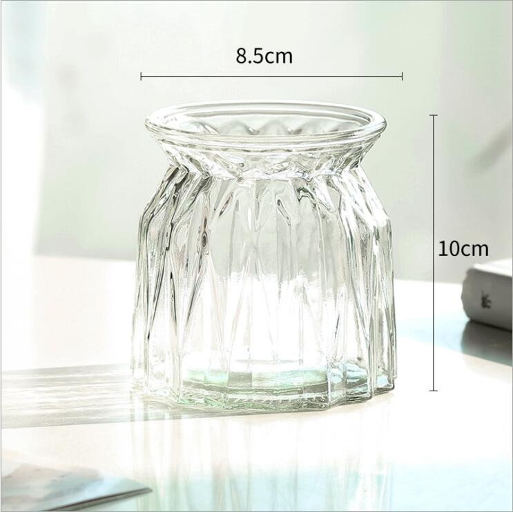 Multi-Color Glass Vase Decorative Colored Clear Glass Flower Vase for Centerpieces