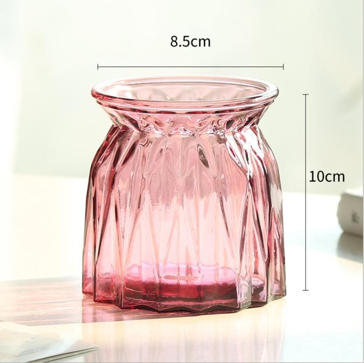 Multi-Color Glass Vase Decorative Colored Clear Glass Flower Vase for Centerpieces