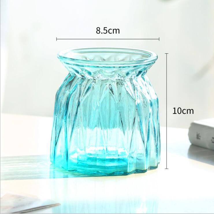 Multi-Color Glass Vase Decorative Colored Clear Glass Flower Vase for Centerpieces
