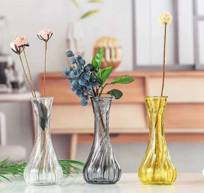 Multi-Colored Long Neck Vase Crytical Glass Vase