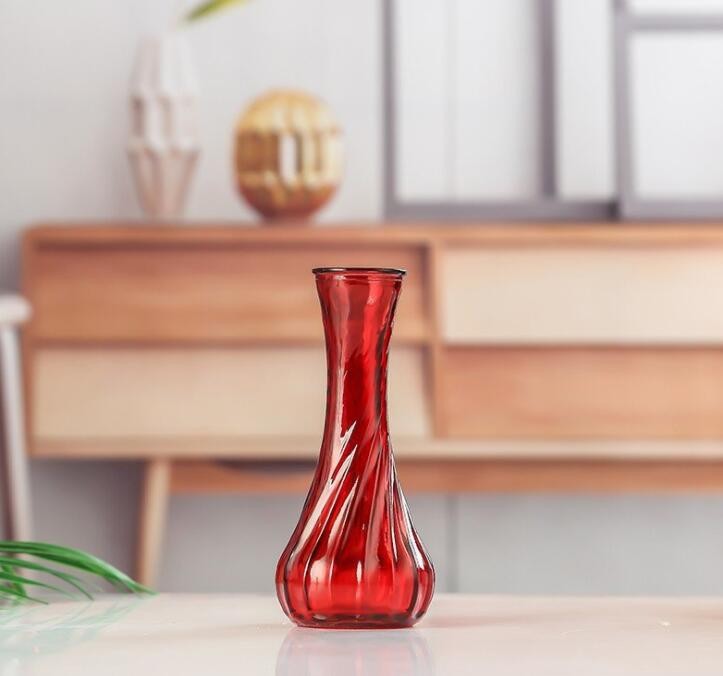 Multi-Colored Long Neck Vase Crytical Glass Vase