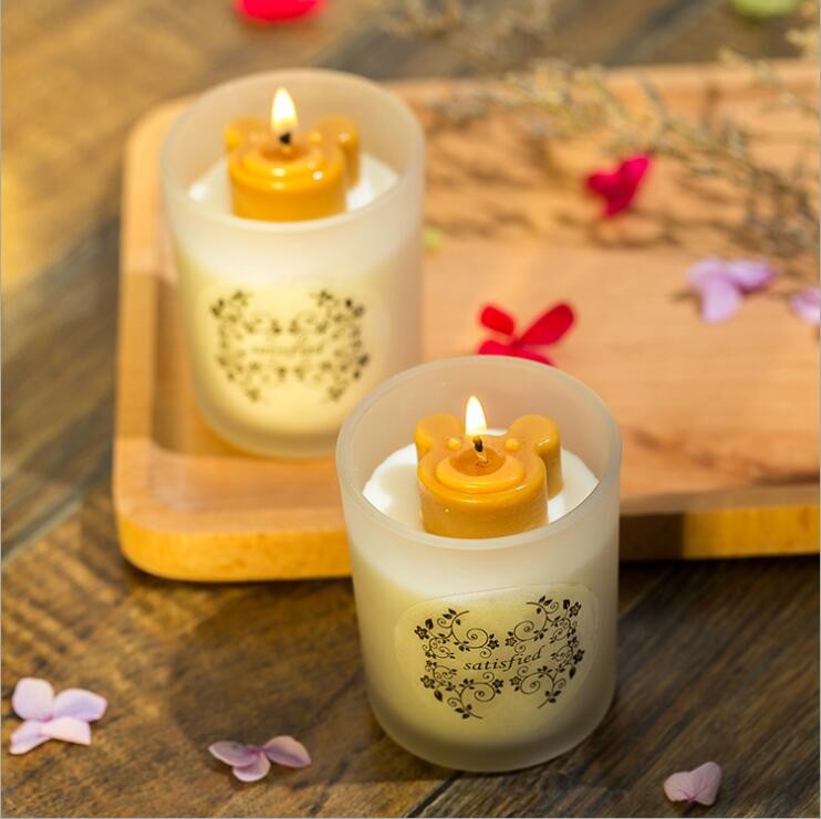 New Design Luxury Scented Cup Candle with Clear Glass Jar