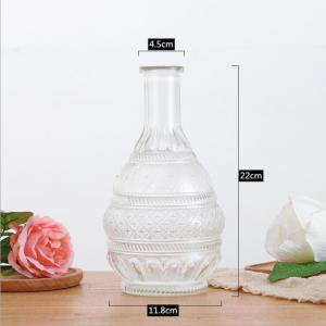 Nordic Luxury Style High Quality Clinder Transparent Ribbed Glass Vase