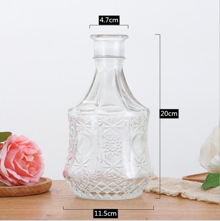 Nordic Luxury Style High Quality Clinder Transparent Ribbed Glass Vase