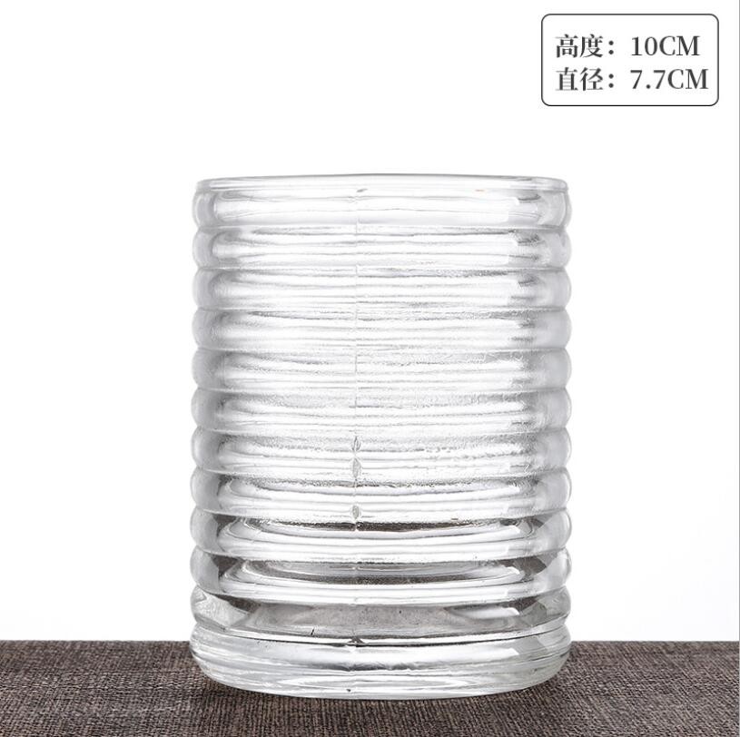Recycle Glass Transparent Embossing Round Glass Candle Jars
