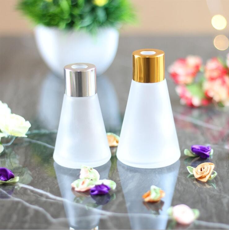 Screw Top Opaque Slim Clear Frosted Empty Triangular Glass Perfume Diffuser