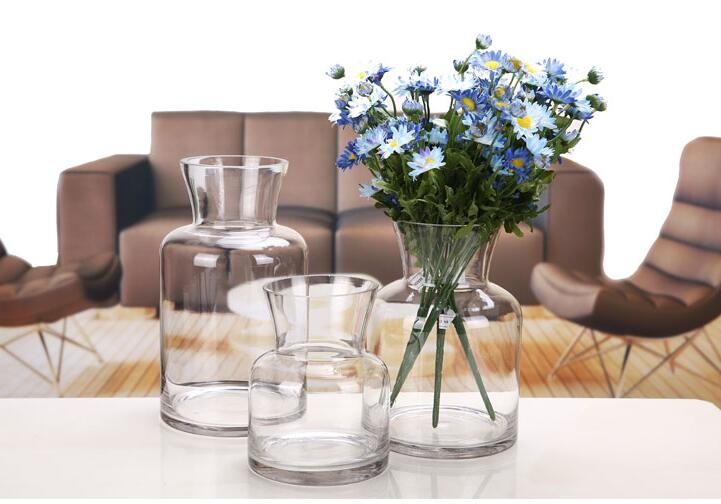 Smoky Gray Flower Glass Vase Standard Modern Cyrillic Glass Vase