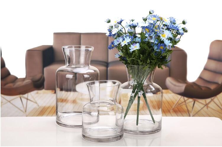 Smoky Gray Flower Glass Vase Standard Modern Cyrillic Glass Vase