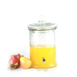 Special Shaped Clear Glass Bottle Beverage Juice Wine Dispenser with Tap