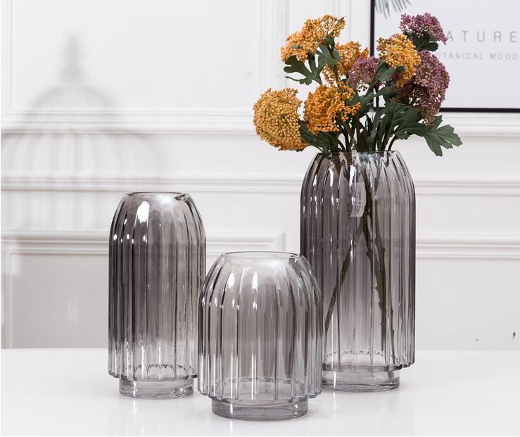 Stripe Decorative Nordic Modern Flower Glass Vase