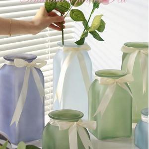 Tall White Flower Glass Vase Home Decor Hot Sale Flower Glass Vase