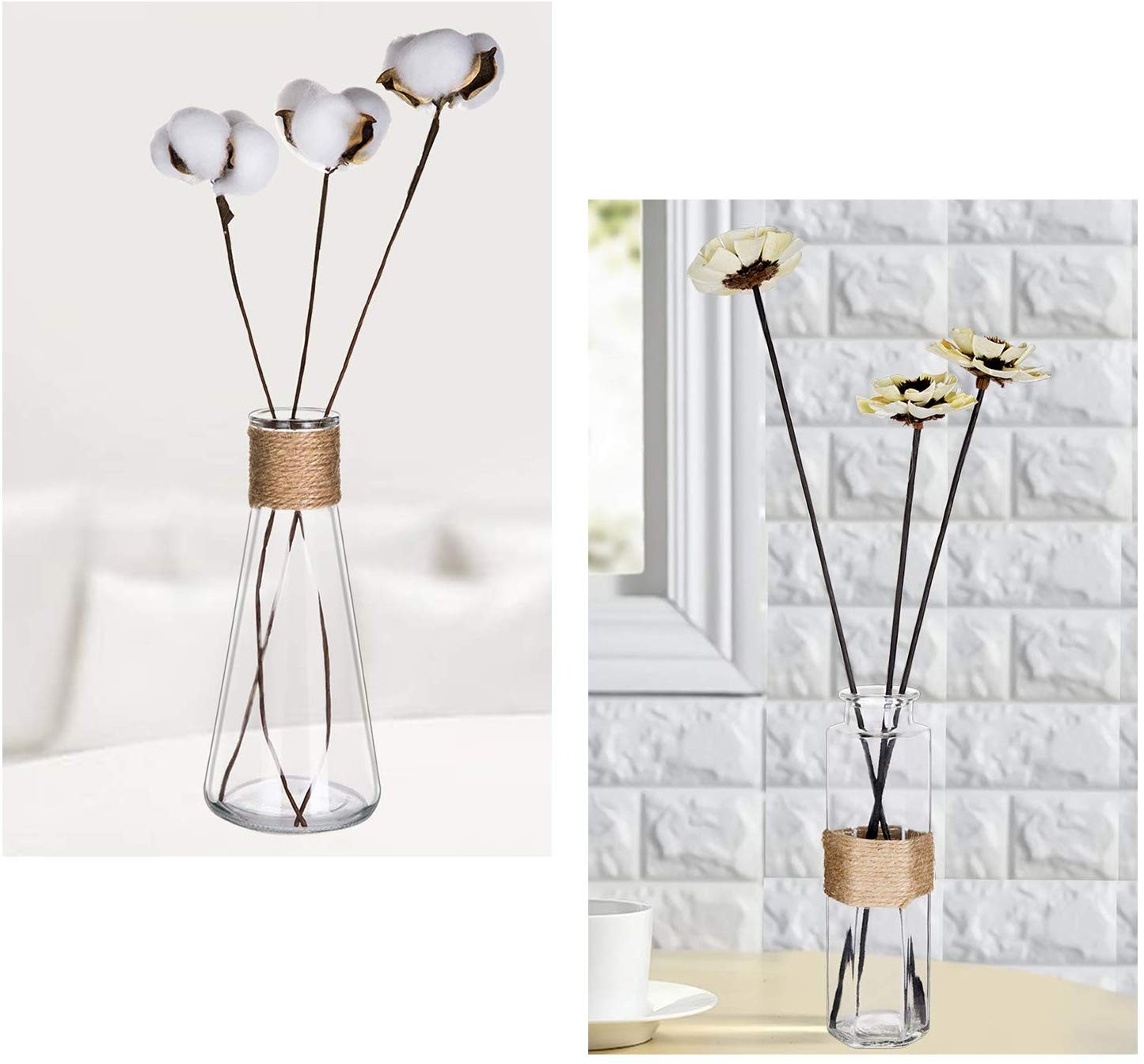 Transparent Glass Vase Small Glass Vases for Centerpieces
