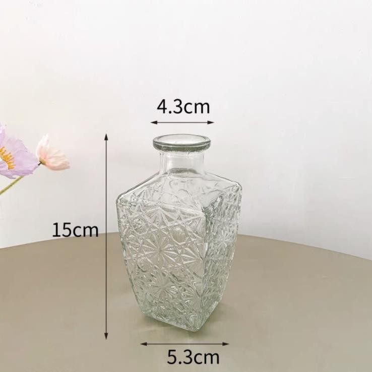 Transparent Long Glass Vase Table with Various Shapes
