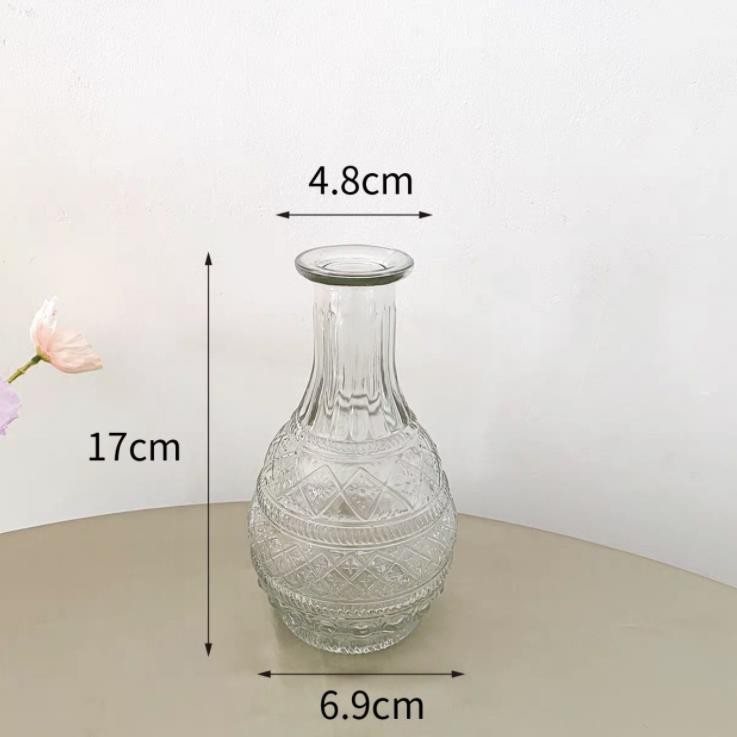 Transparent Long Glass Vase Table with Various Shapes