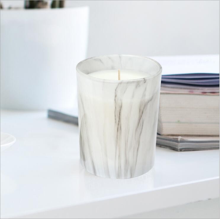White Onyx Candle Holders Candle Jar with Glass Refill Insert