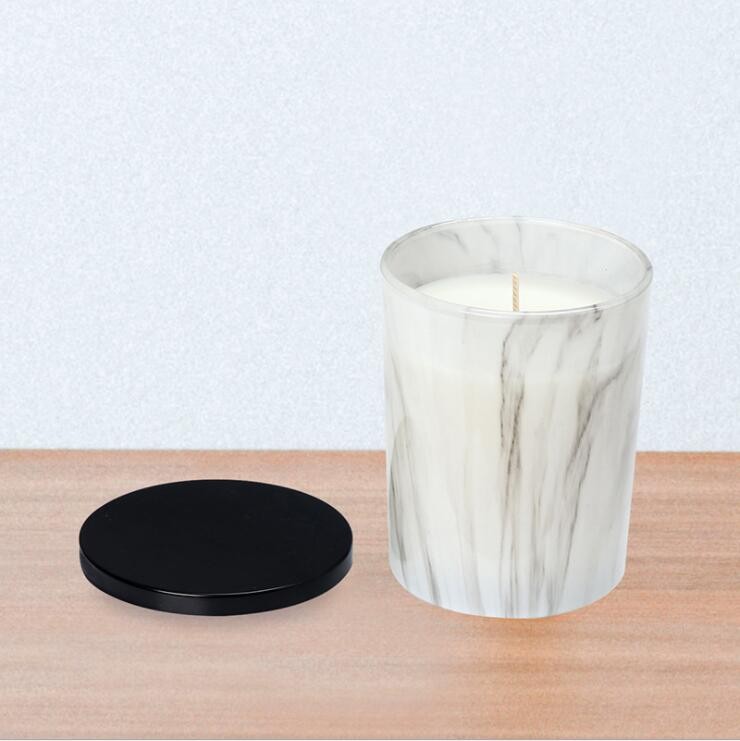 White Onyx Candle Holders Candle Jar with Glass Refill Insert